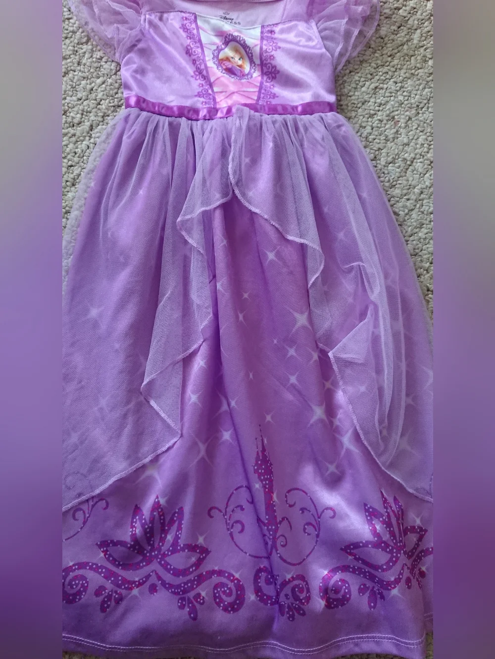 Disney Purple Rapunzel Tulle Princess Nightgown Size 3T - Picture 8 of 10